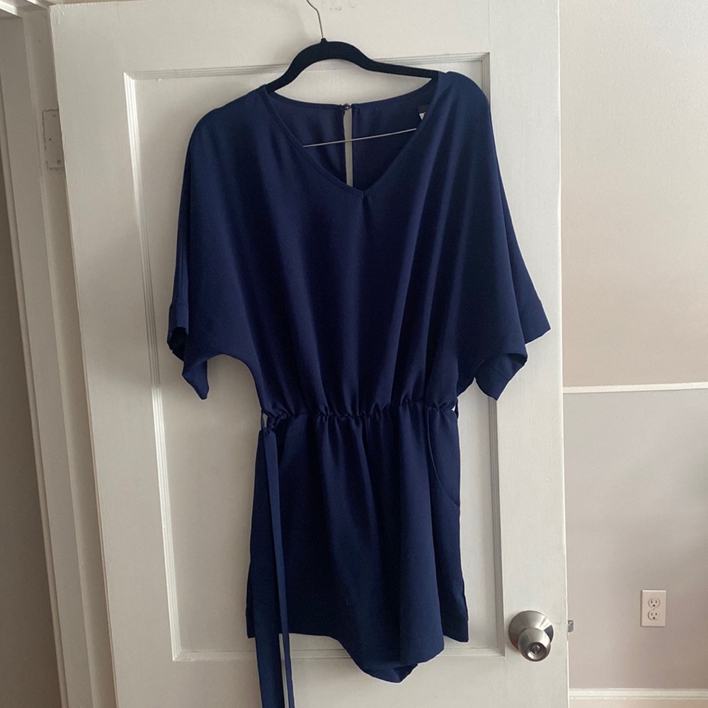 Short navy blue romper
